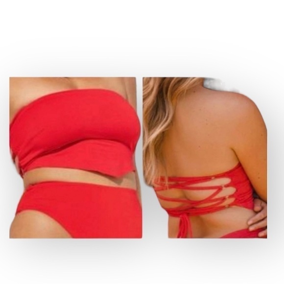 Toluca Gwynne Lace Back Bandana Swim Top - Picture 1 of 6